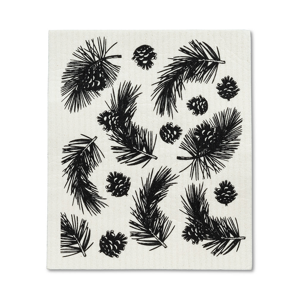 Pinecone & Branch Swedish Dish Cloths-Set of 2  | Putti Christmas Canada