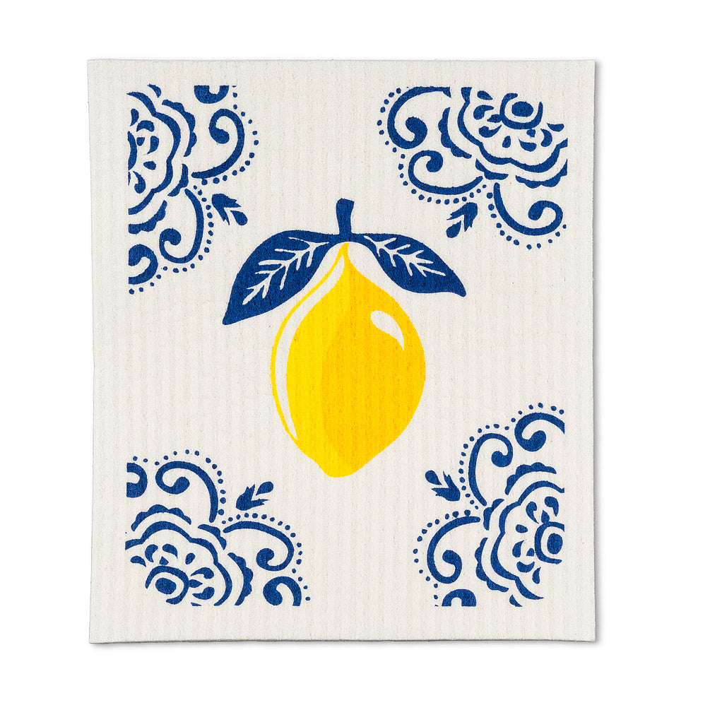 Sorrento Lemon Swedish Dishcloths - Set of 2 | Putti Fine Furnishings