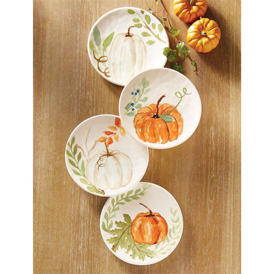 Autumn Pumpkin Salad Plate - Tall White Pumpkin