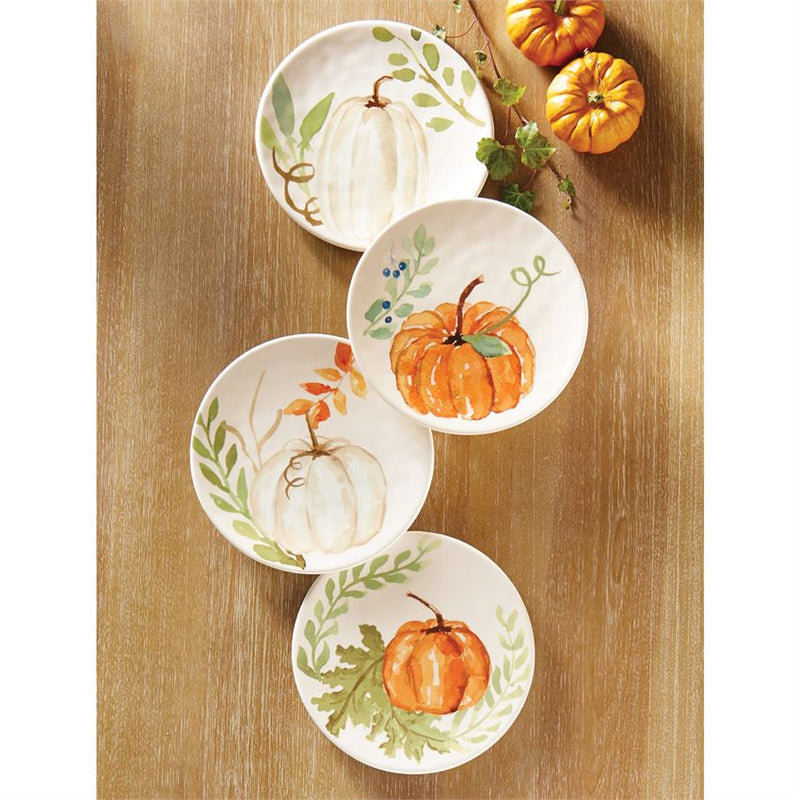 Autumn Pumpkin Salad Plate - Tall White Pumpkin