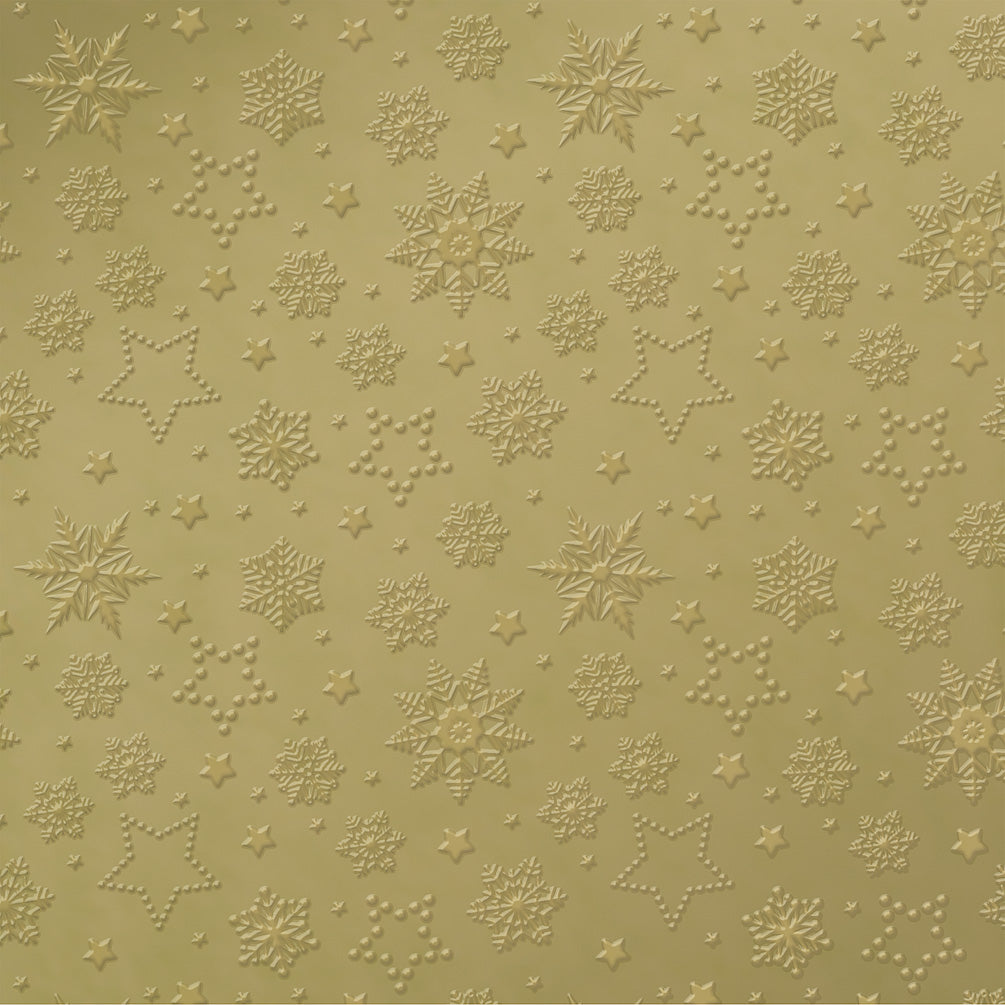 Embossed Winter Flakes Luncheon Napkins - Gold