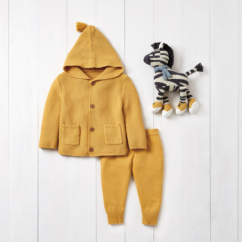 Elegant Baby Mustard Knit Pants | Le Petite Putti