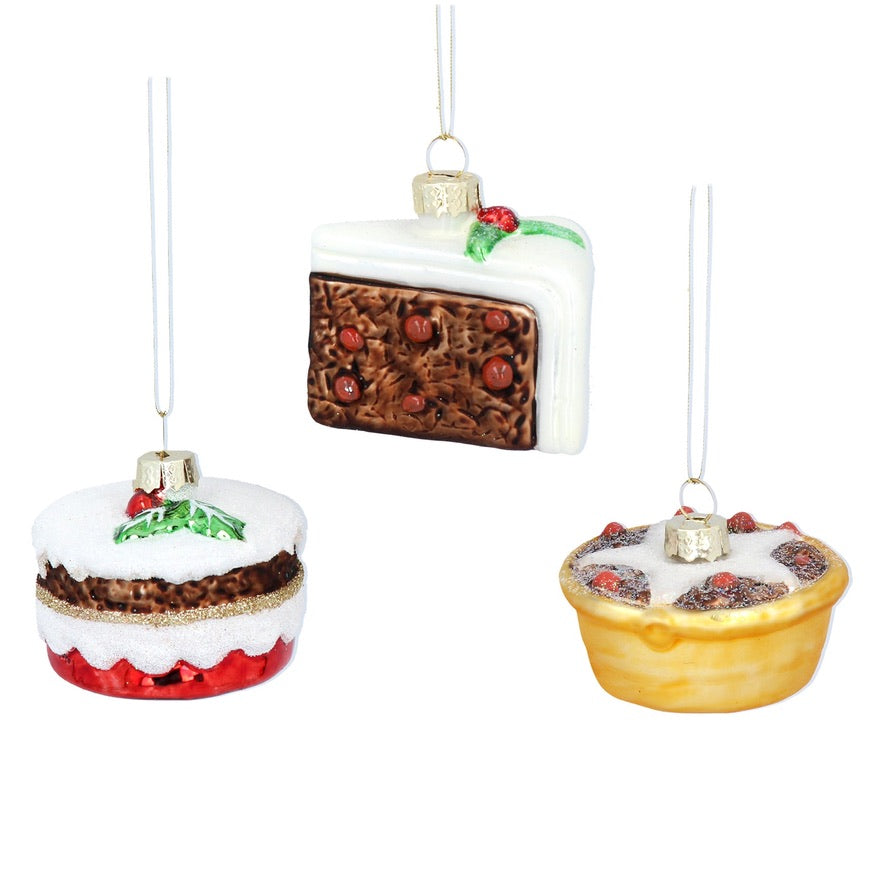 Christmas Pudding Glass Ornament
