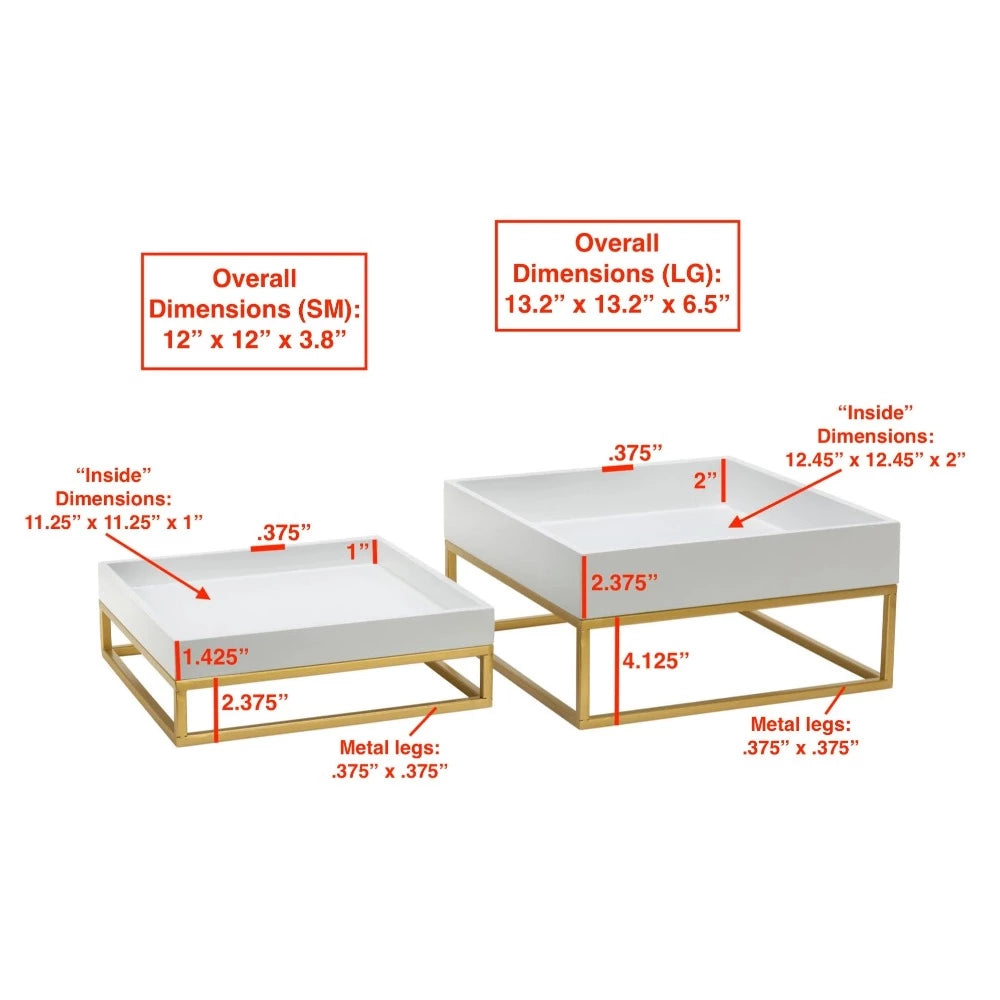 Square White and Gold Display Stands