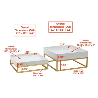 Square White and Gold Display Stands