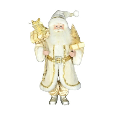 Gold Standing Santa with Tree and Sack of Gifts | Putti Christmas Canada