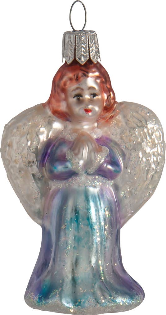 Blue Angel European Glass Ornament