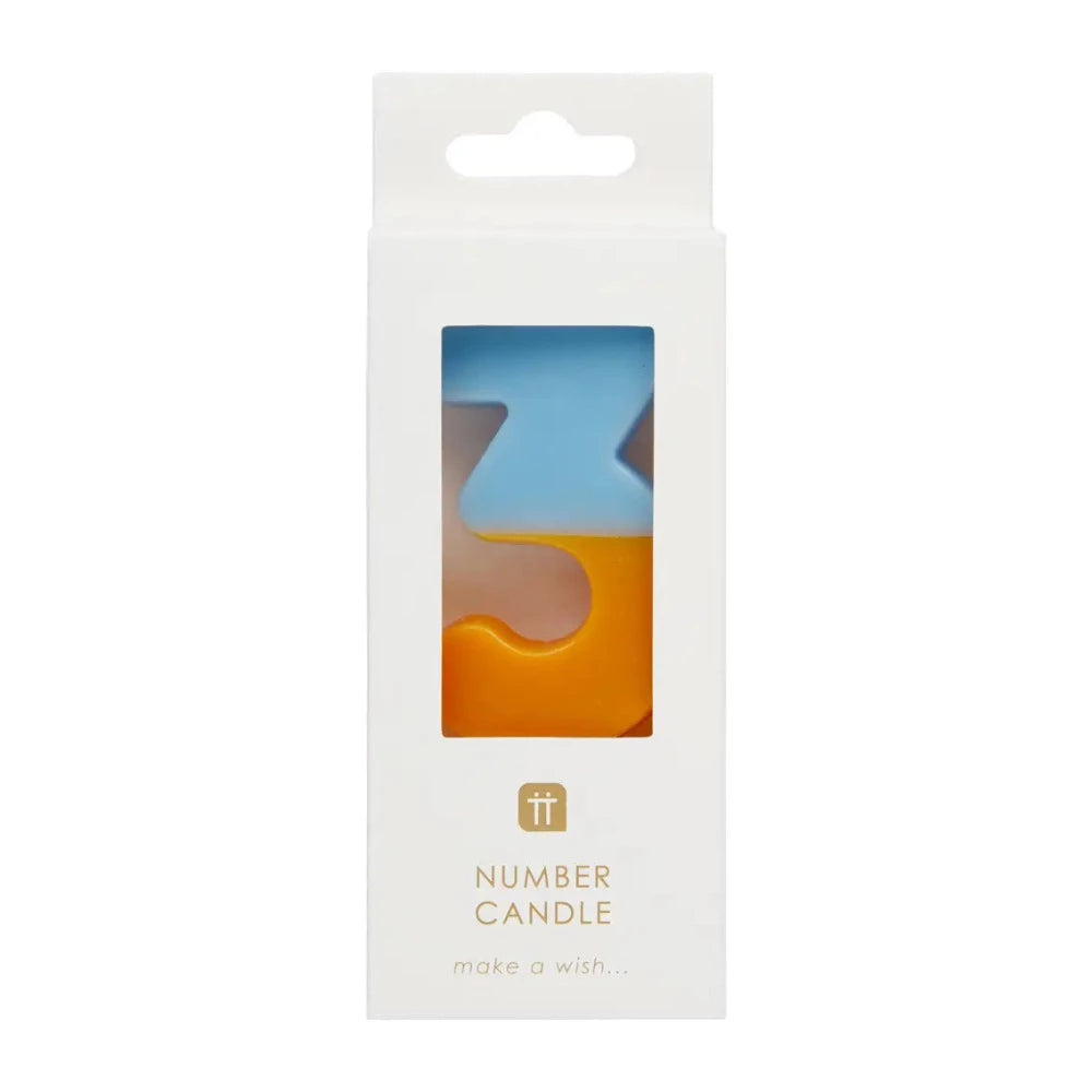 Multicolor Number Candle - Three | Putti Celebrations Canada