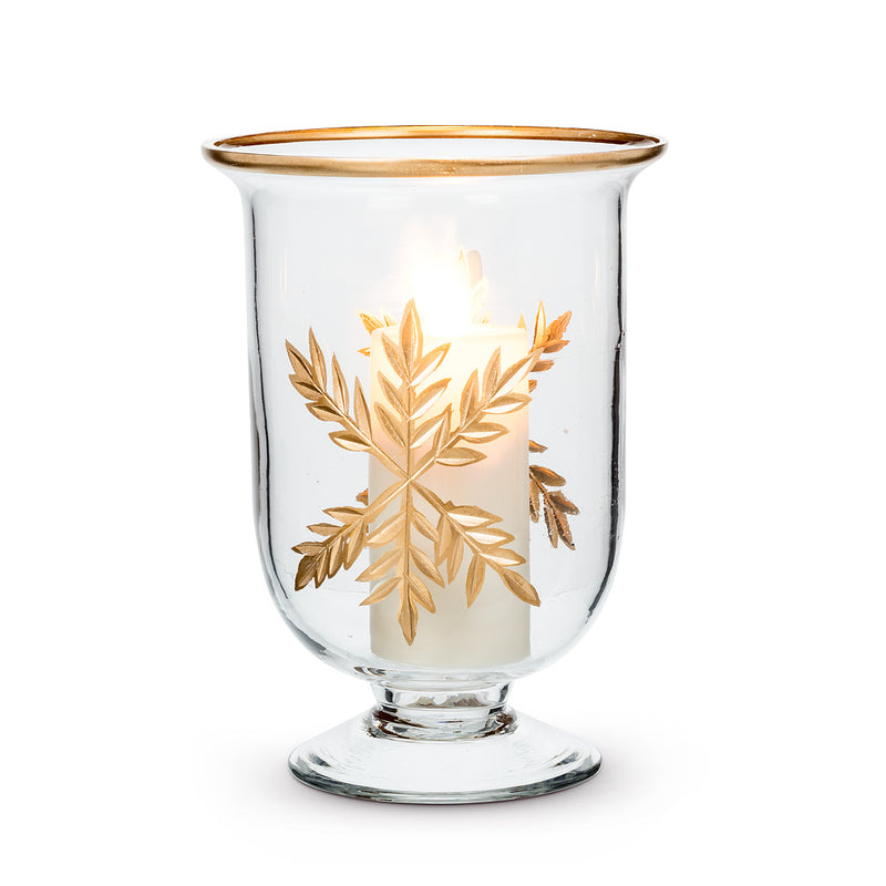 Small Gold Snowflake Hurricane - Putti Fine Furnishings Canada