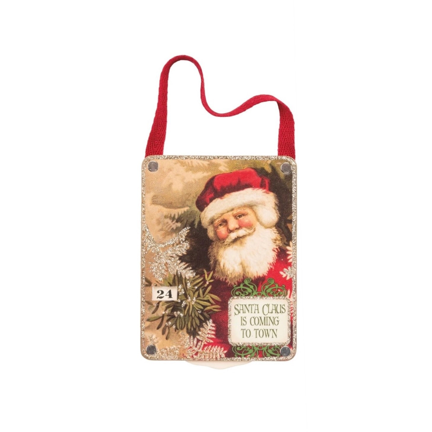 Vintage Santa Advent Countdown Wheel Ornament