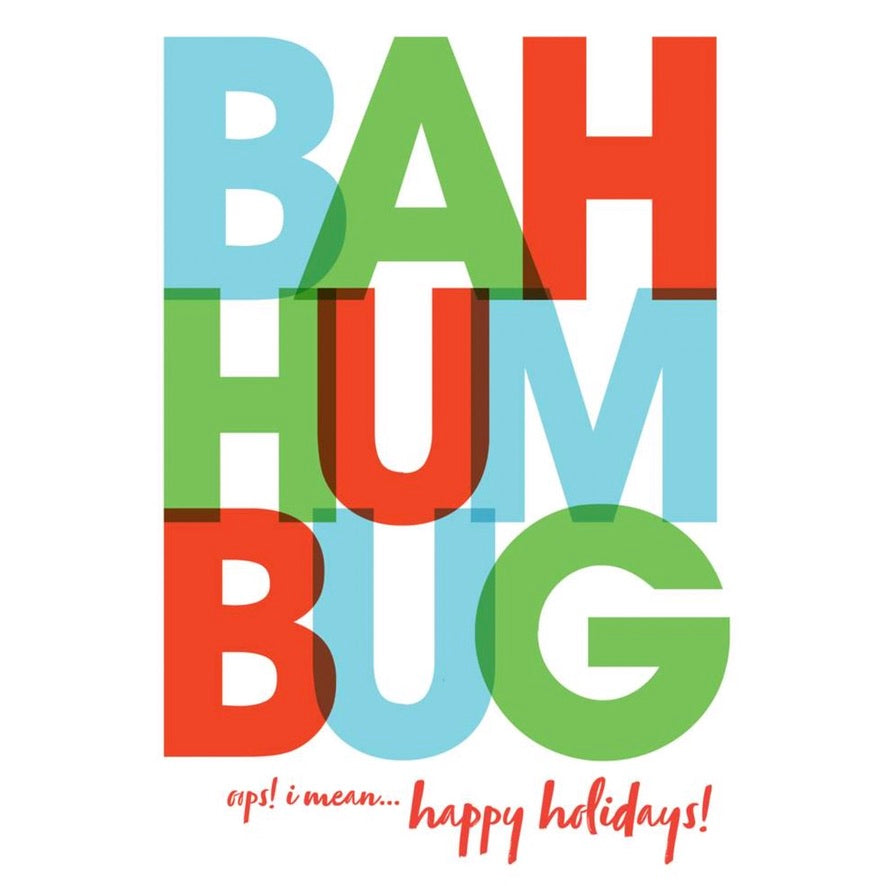 Nobleworks Bah Hum Bug Christmas Greeting Card | Putti