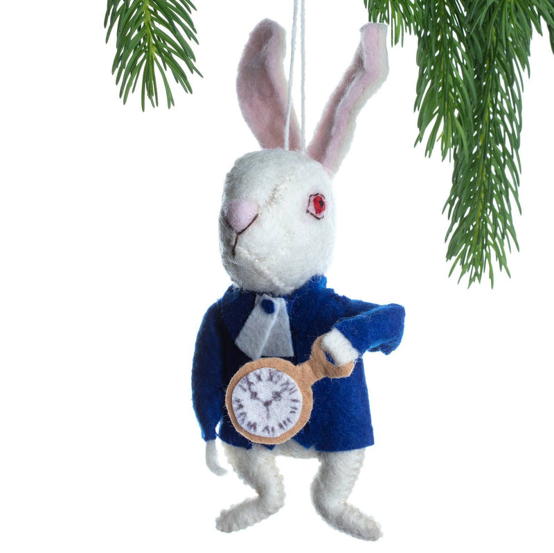 White Rabbit Felt Ornament