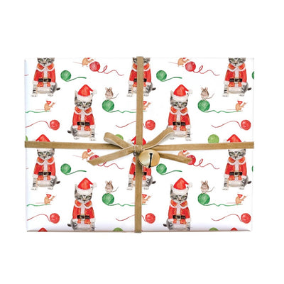 Lana's Shop - Santa Cat and Mouse Gift Wrap Roll