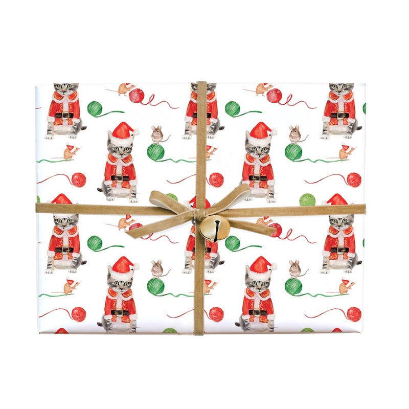 Lana's Shop - Santa Cat and Mouse Gift Wrap Roll