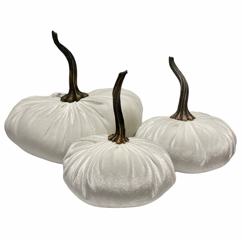 Extra Large Velvet Pumpkin - Ivory