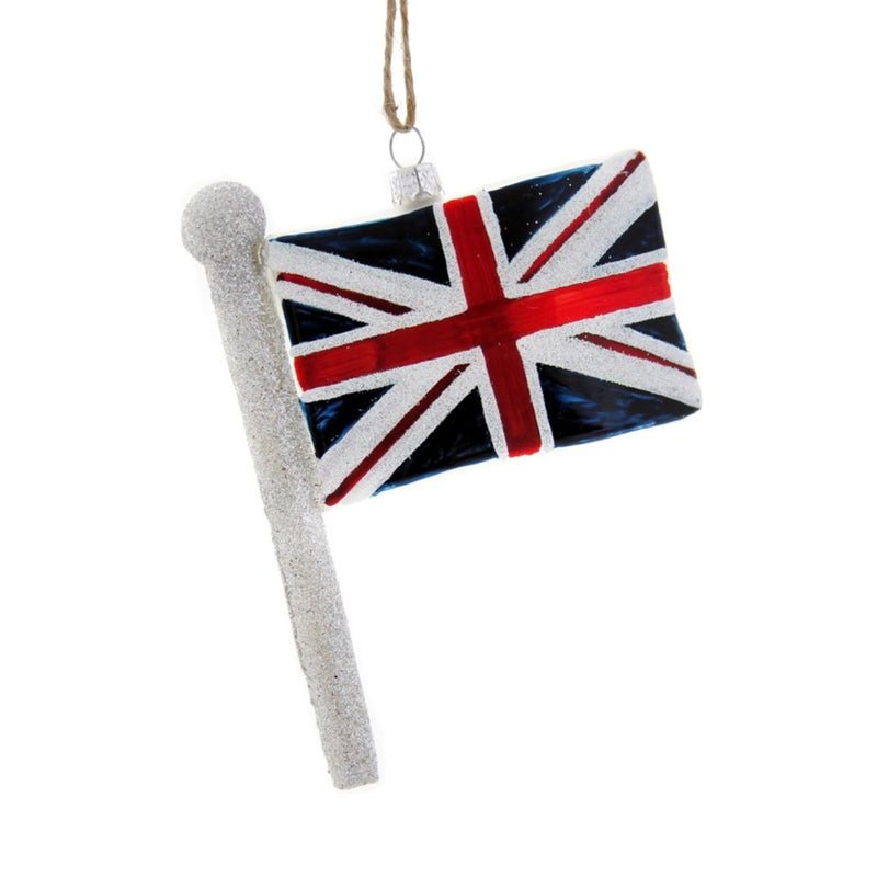 Cody Foster Union Jack Flag Glass Ornament | Putti Christmas Decorations