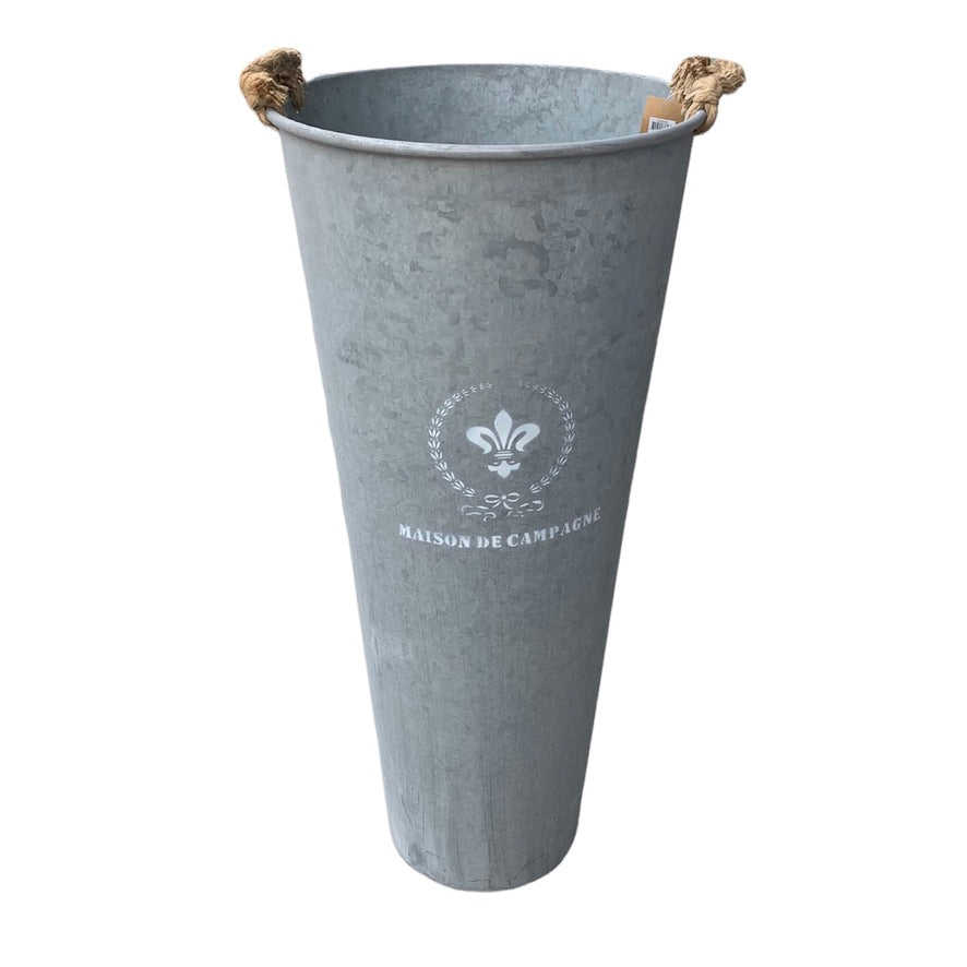 "Maison de Champagne" Galvinized Tall Metal Bucket
