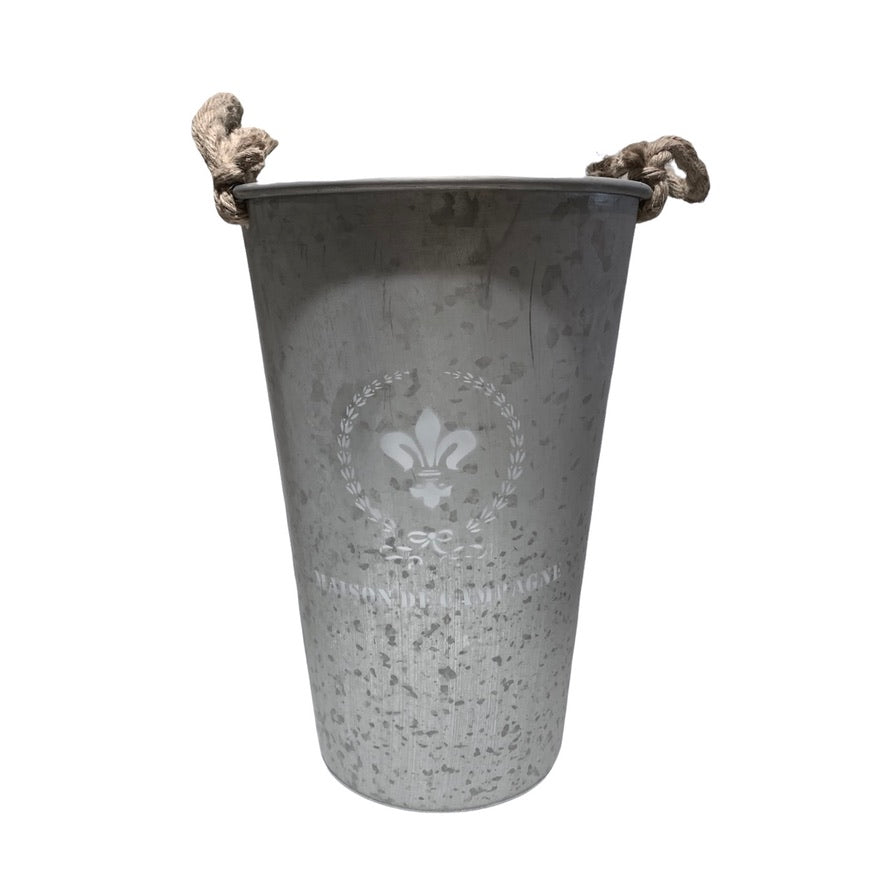 "Maison de Champagne" Galvinized Metal Tall Bucket