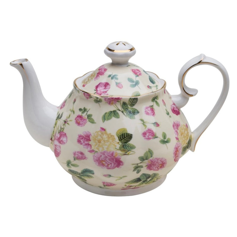 Rose Chintz Yellow Teapot | Putti Fine Furnishings Canada