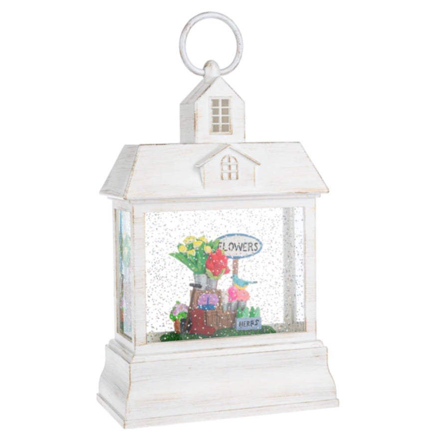 White Perpetual Shimmer Greenhouse Terrarium Lantern | Putti Easter Celebrations