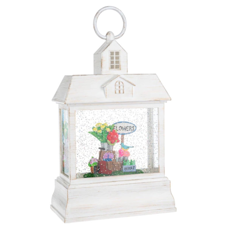 White Perpetual Shimmer Greenhouse Terrarium Lantern | Putti Easter Celebrations