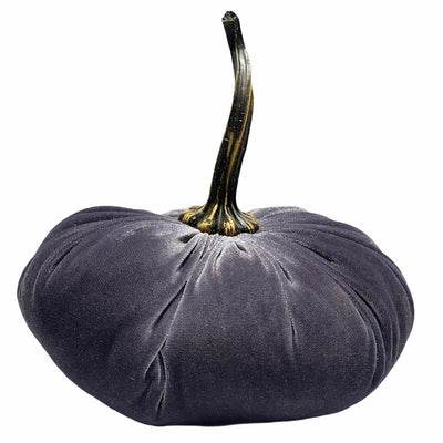Extra Large Velvet Pumpkin - Grey | Putti Fine Furnishings Canada