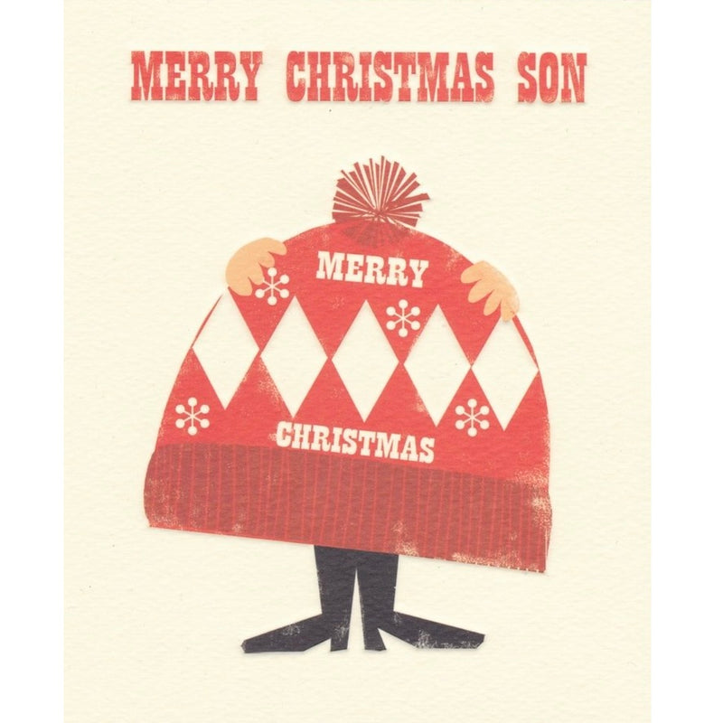 The Art File "Merry Christmas Son" Retro Greeting Card | Putti