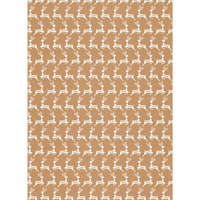 The Art File Reindeer on Kraft Christmas Wrapping Paper Roll