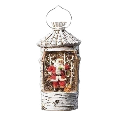 Birch Santa Birdhouse with Perpetual Snow | Putti Christmas