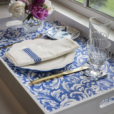 Hester & Cook Acanthus China Blue Placemat |  Putti Celebrations & Partyware