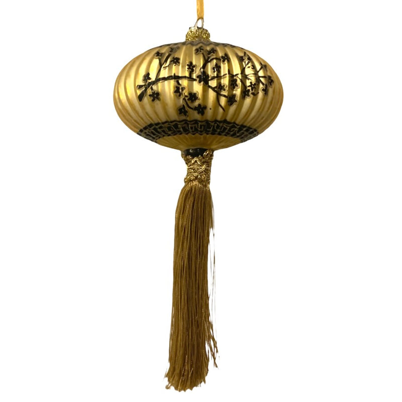 Oriental Lantern Glass Ornament - Gold | Putti Christmas Canada