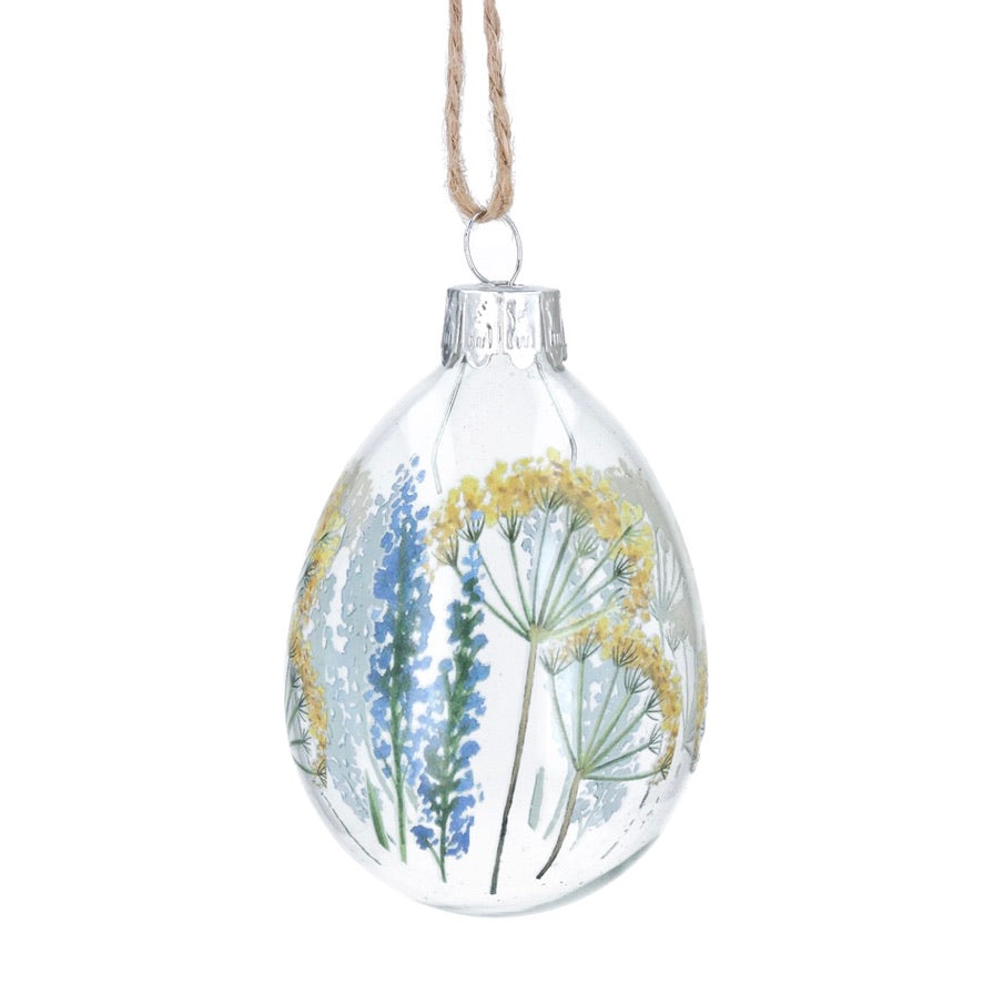 Spring Meadow Glass Egg Ornament | Putti Easter Celebrations