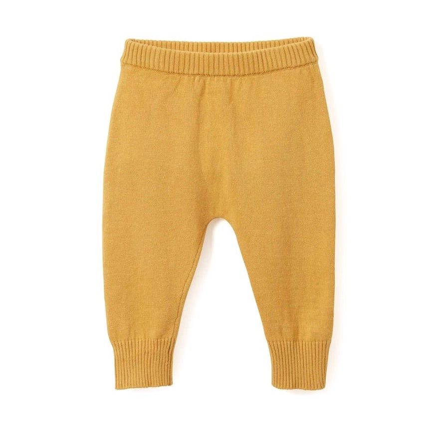 Elegant Baby Mustard Knit Pants | Le Petite Putti