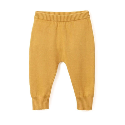 Elegant Baby Mustard Knit Pants | Le Petite Putti