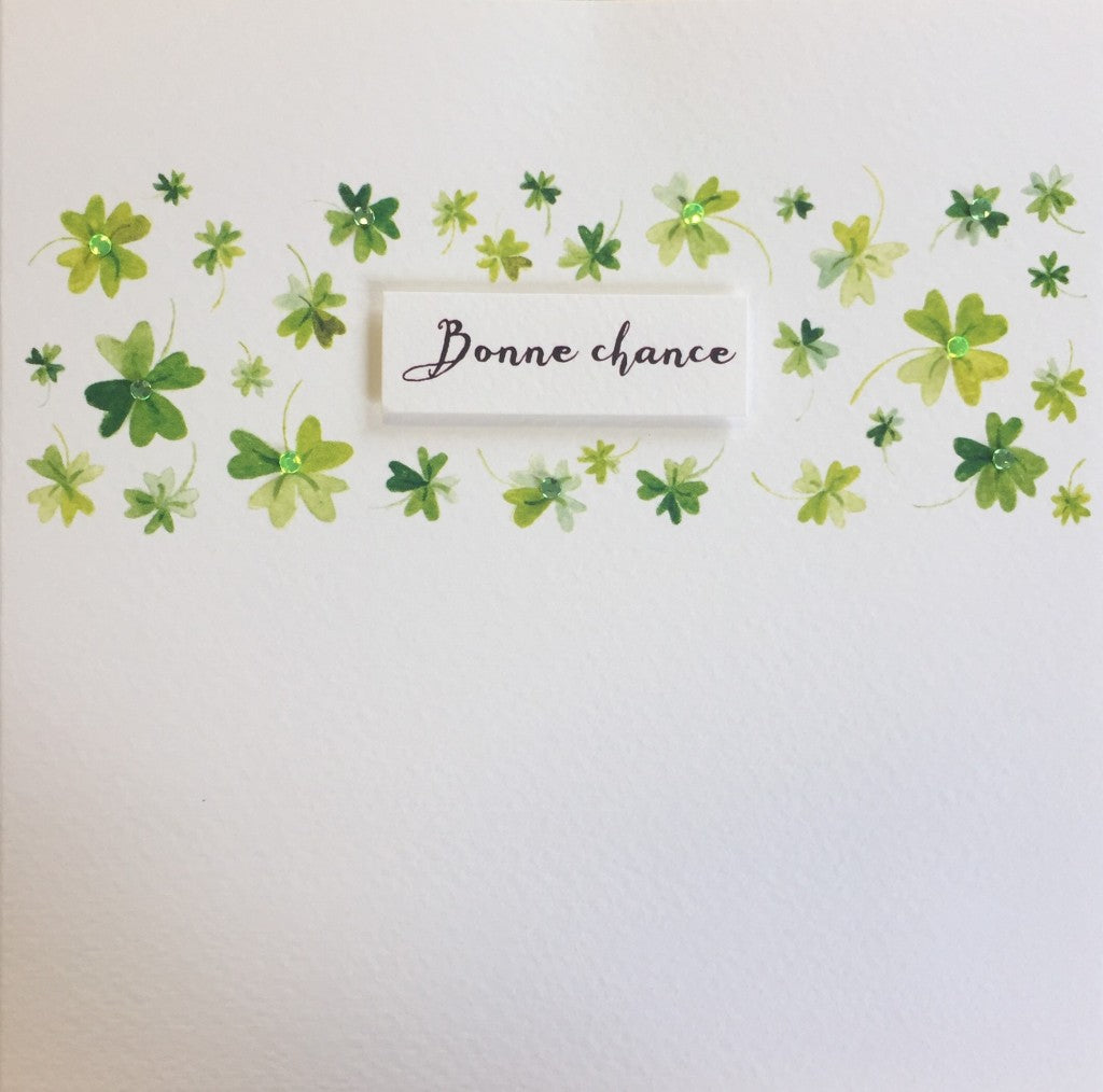 Bonne Chance Shamrock Band Greeting Card
