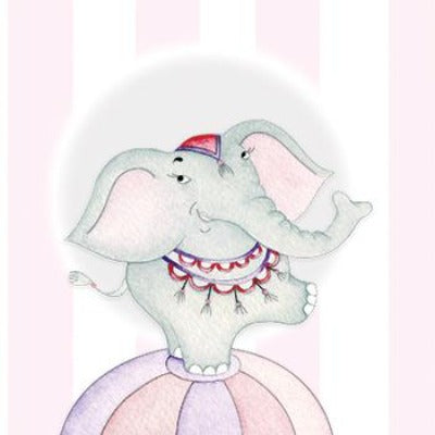 Elephant on Ball Greeting Card