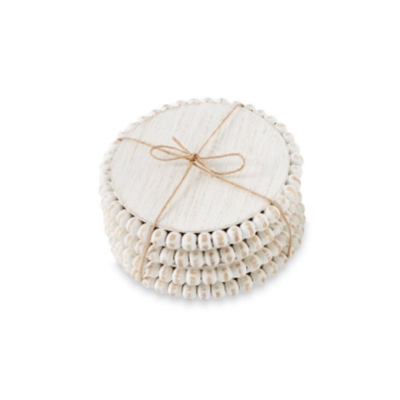 Beaded Wood Coasters - set of 4 | Putti Fine Furnishings Canada