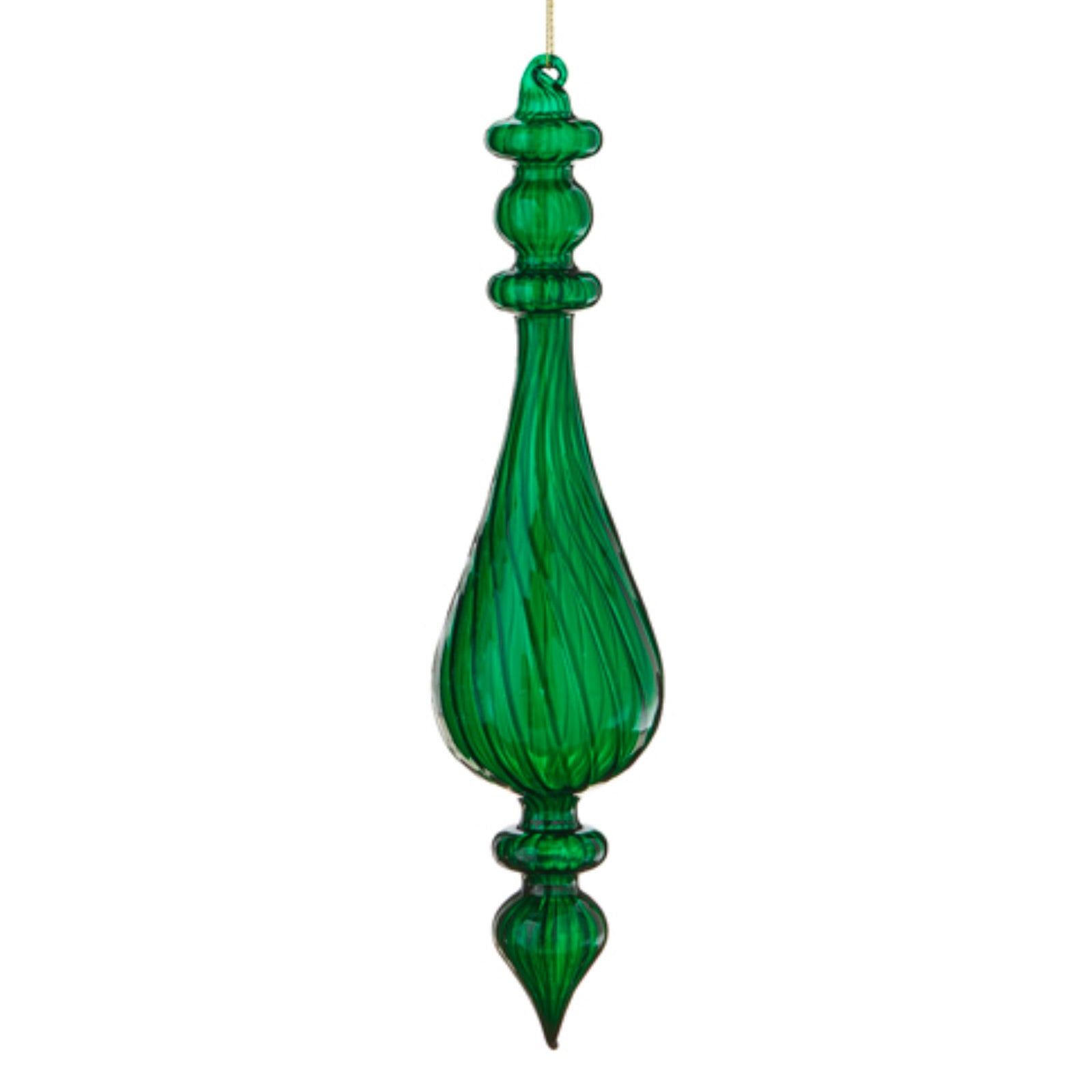 Green Venetian Style Glass Finial Ornament