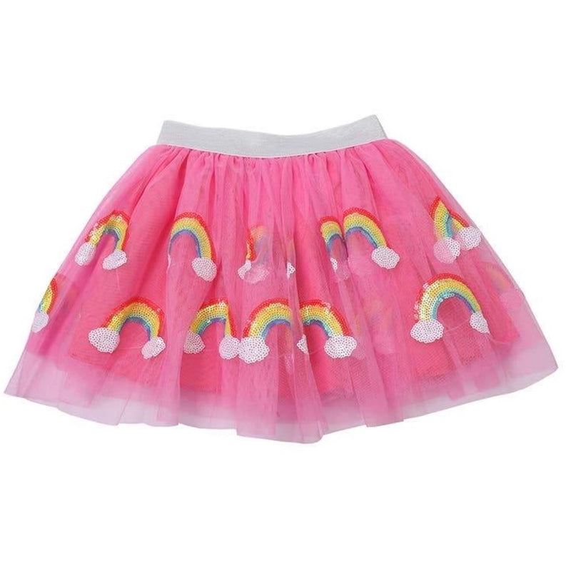 Children's Dress Up Costume Hot Pink Sequin Rainbow Tutu  | Le Petite Putti