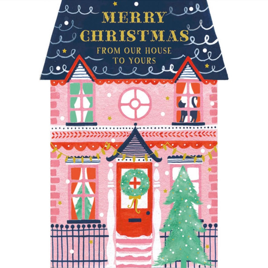 "Merry Christmas from our house to yours" Greeting Card | Putti Christmas 