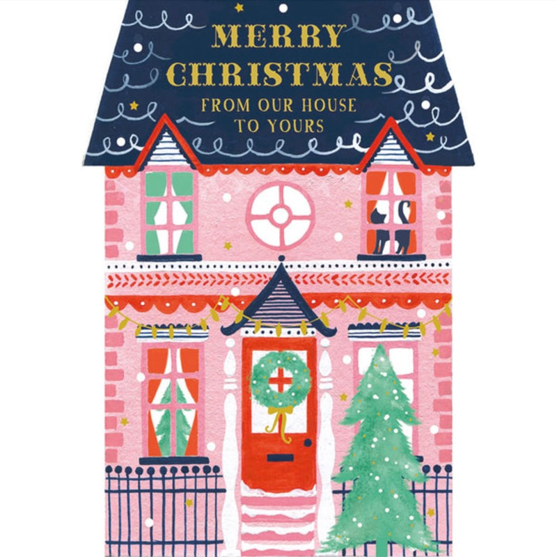 "Merry Christmas from our house to yours" Greeting Card | Putti Christmas