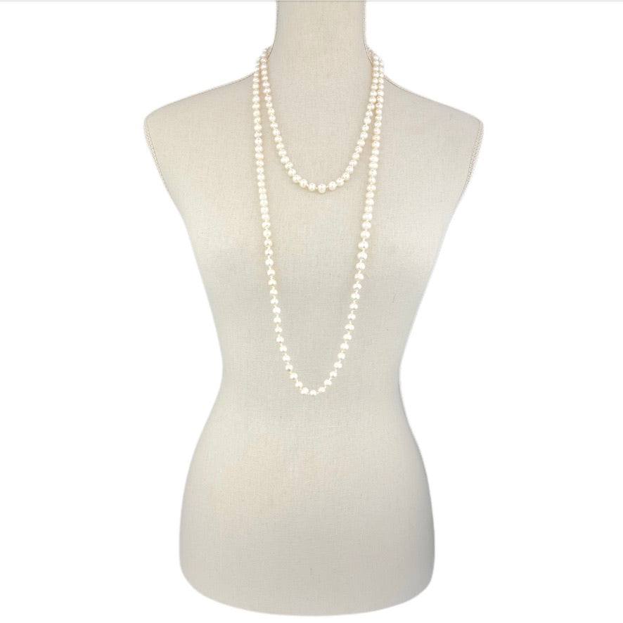 Ivory Fresh Water Pearl Long Necklace | Putti Fine Fashions Canada 
