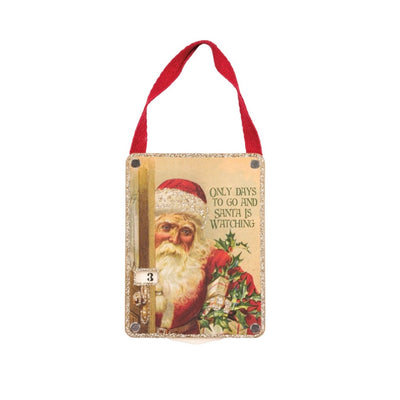 Vintage Santa Advent Countdown Wheel Ornament