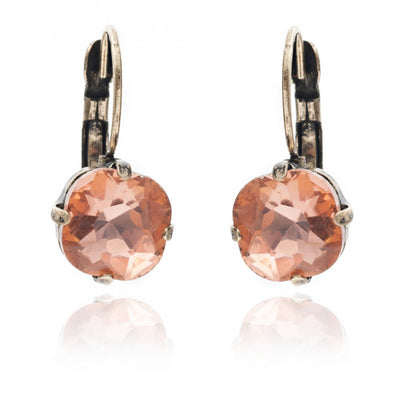 Lovett & Co Cushion Cut Crystal Earrings Light Peach, L&C-Lovett & Co., Putti Fine Furnishings