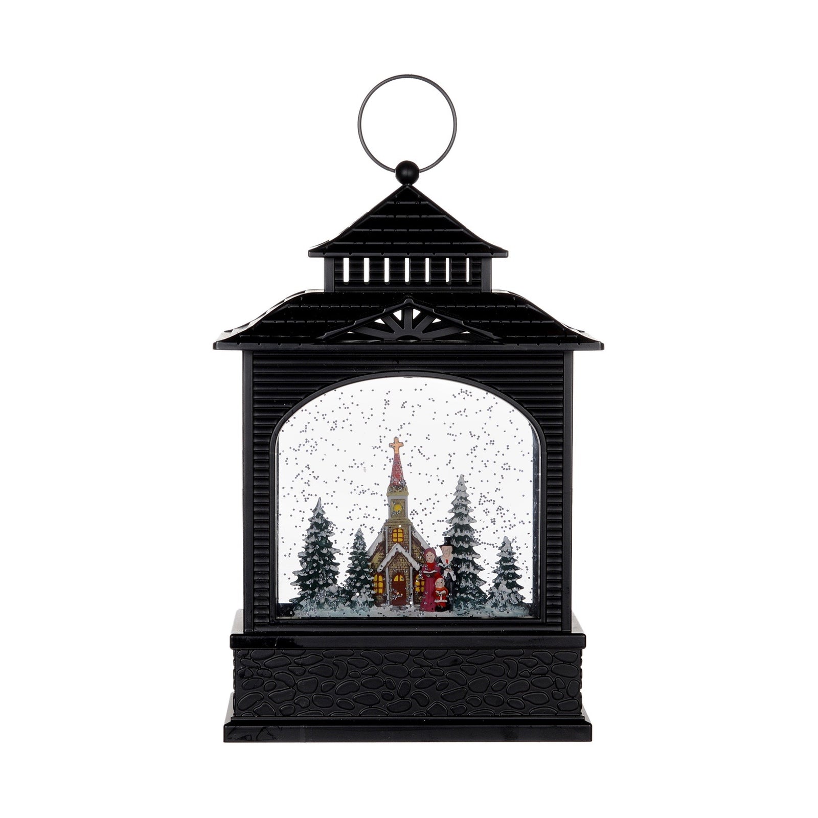 Village Scene Perpetual Swirling Snow Lantern with Light | Putti