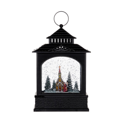 Village Scene Perpetual Swirling Snow Lantern with Light | Putti
