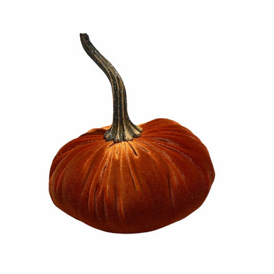 Extra Large Velvet Pumpkin - Rust | Putti Fine Furnishings Canada