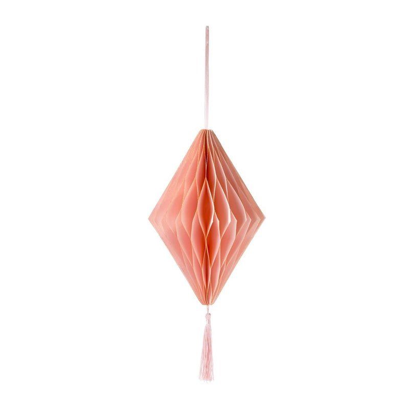 Decadent Decs Glitter Honeycomb Pink Diamond Ornament | Putti