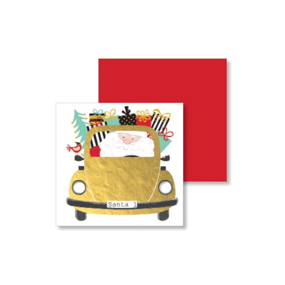 Christmas Enclosure Card - Santa Taxi | Putti Christmas Canada