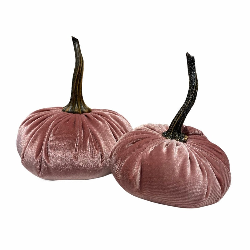 Large Velvet Pumpkin - Blush | Putti Fine Furnishings Canada